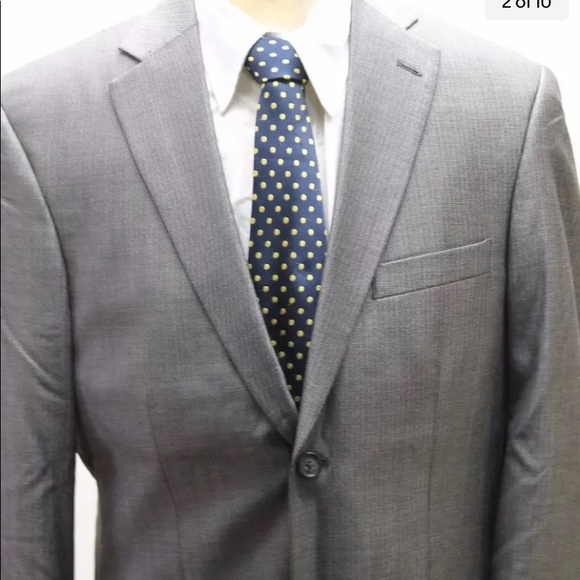 NWOT Jhane Barnes Men Blazer Wool Silk Gray Fitted 36R Lined 2 Buttons Sports - Picture 9 of 12